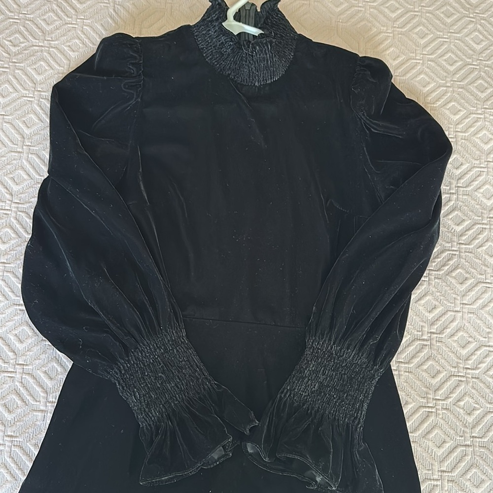 Zara Velvet Black Mini Dress (NWOT) - Picture 7 of 9